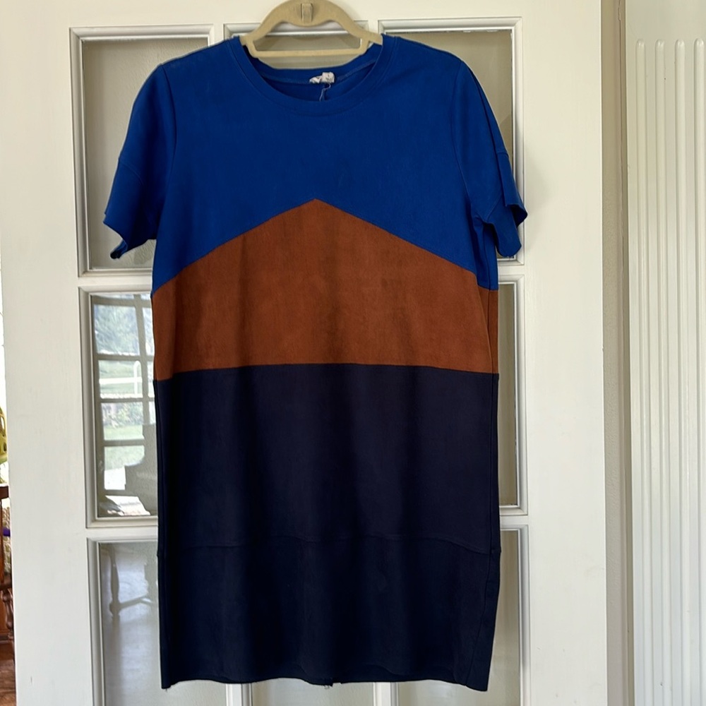 Faux suede t-shirt dress